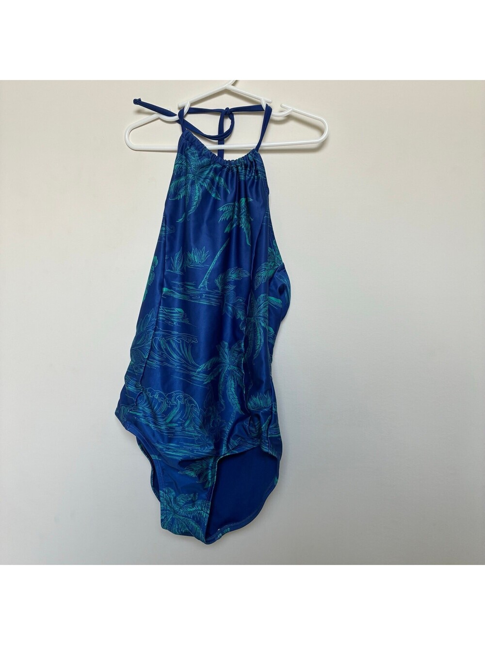 Outdoor Oasis Blue Tropical One Piece Swimsuit Girls Medium